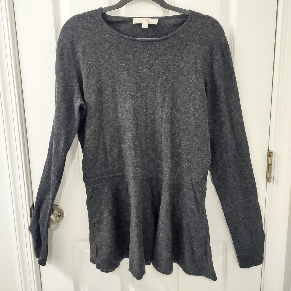 Loft Peplum Sweater Made With Italian Yarn Size L